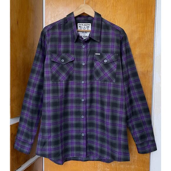 DIXXON Women's The Forum LA Kings Flannel Shirt Purple Plaid Limited Size 2X 2XL